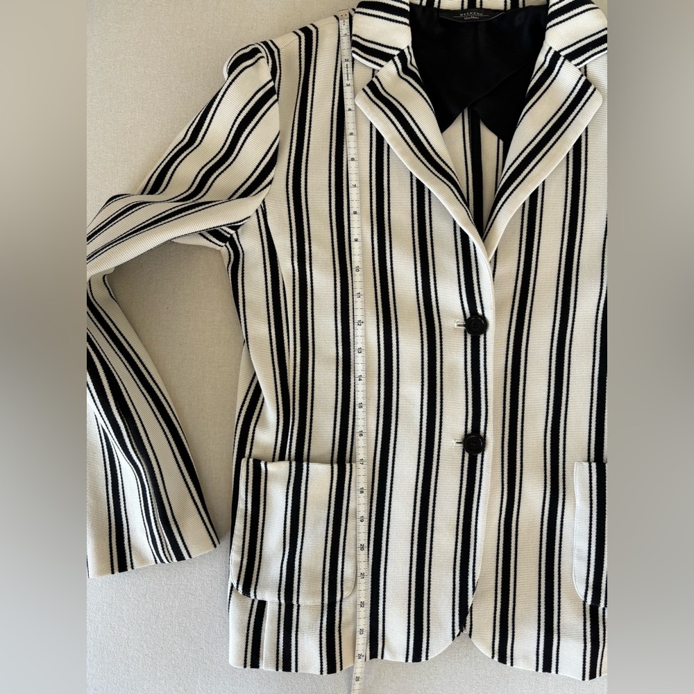 Max Mara Weekend blazer jacket striped black White medium small - Picture 7 of 11